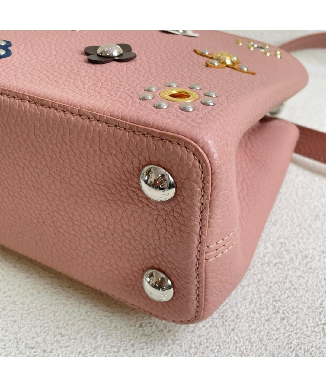 LOUIS VUITTON Розовая кожаная сумка с короткими ручками, фото 6