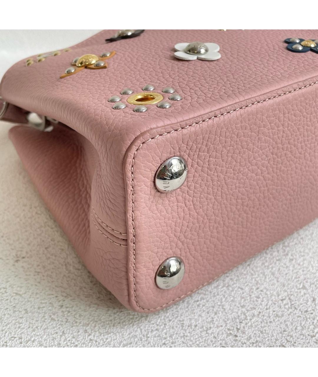 LOUIS VUITTON Розовая кожаная сумка с короткими ручками, фото 5