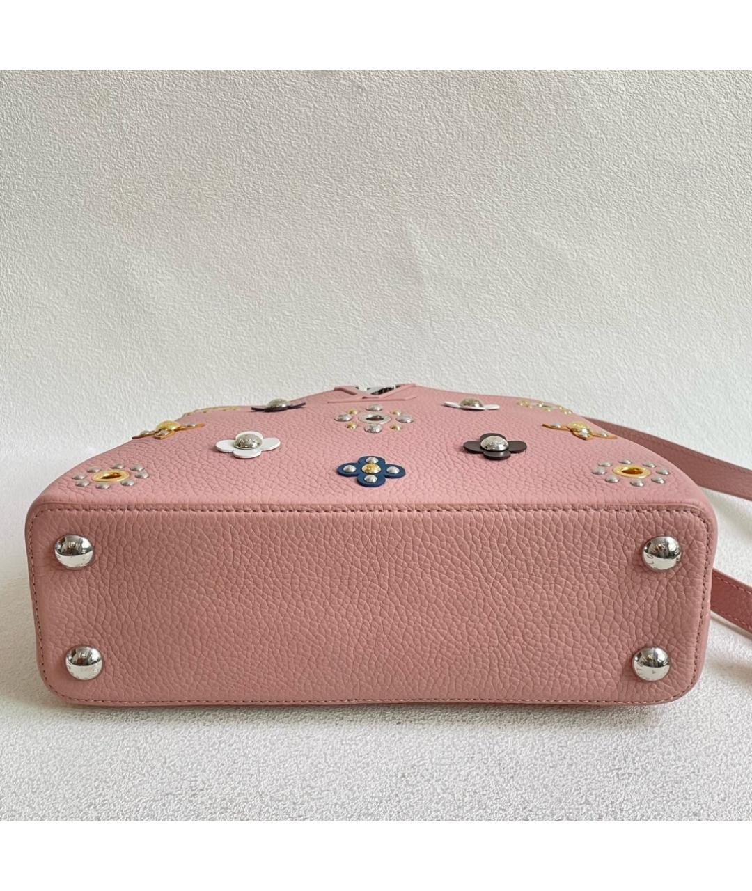 LOUIS VUITTON Розовая кожаная сумка с короткими ручками, фото 4