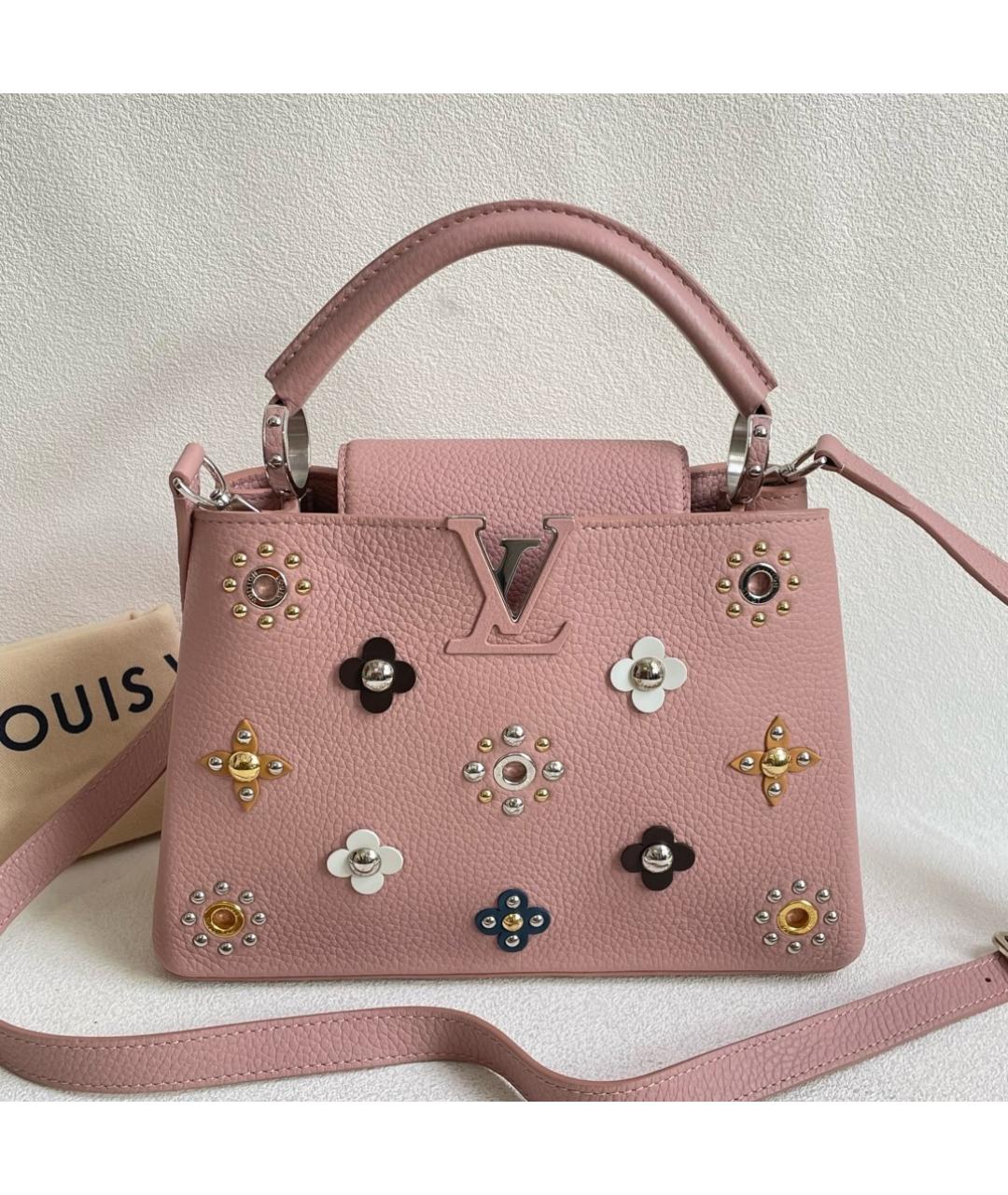 LOUIS VUITTON Розовая кожаная сумка с короткими ручками, фото 8