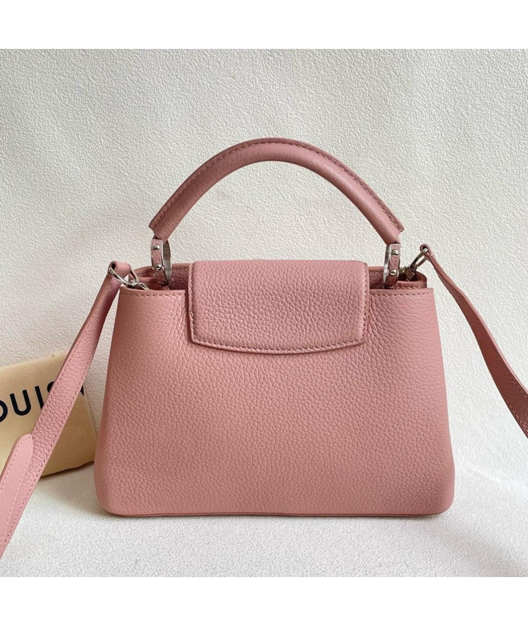LOUIS VUITTON Розовая кожаная сумка с короткими ручками, фото 3