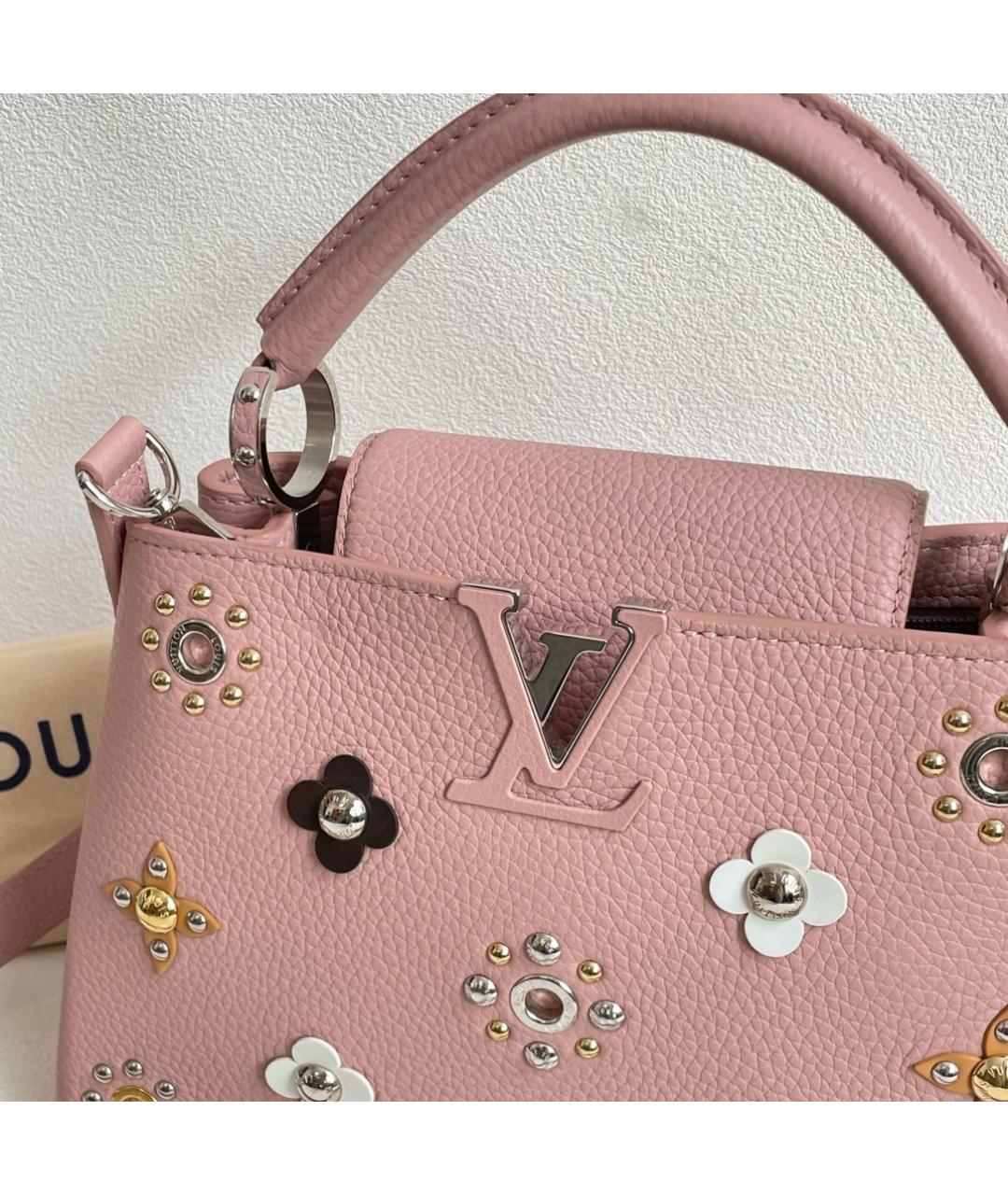 LOUIS VUITTON Розовая кожаная сумка с короткими ручками, фото 2