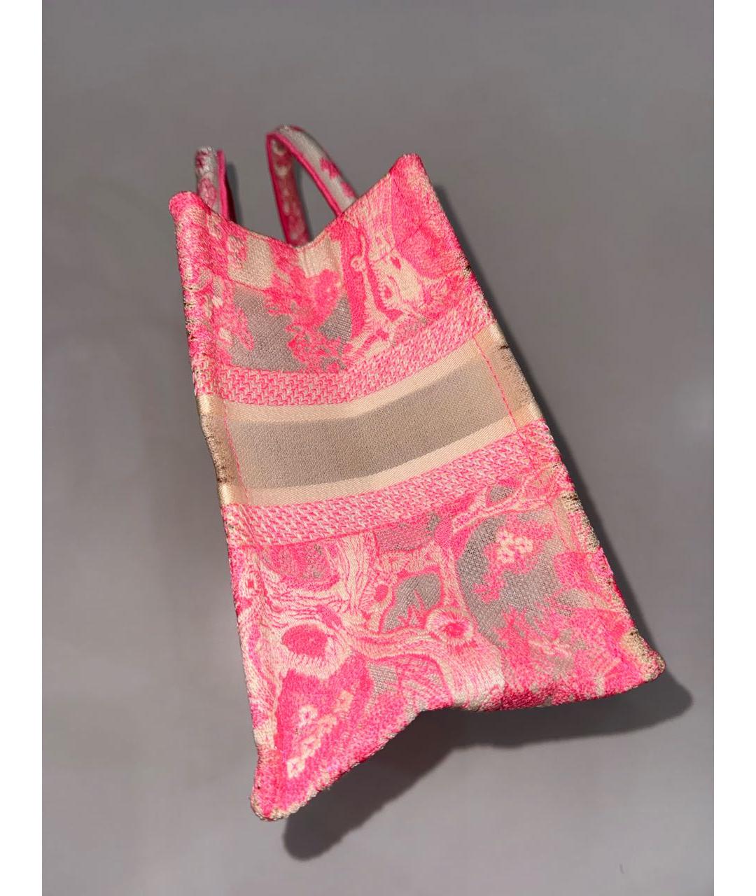 CHRISTIAN DIOR Розовая жаккардовая сумка тоут, фото 4