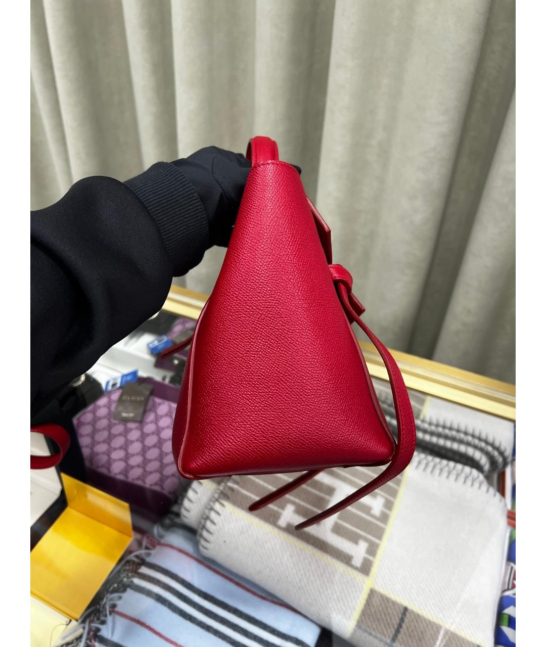 CELINE Красная кожаная сумка тоут, фото 4