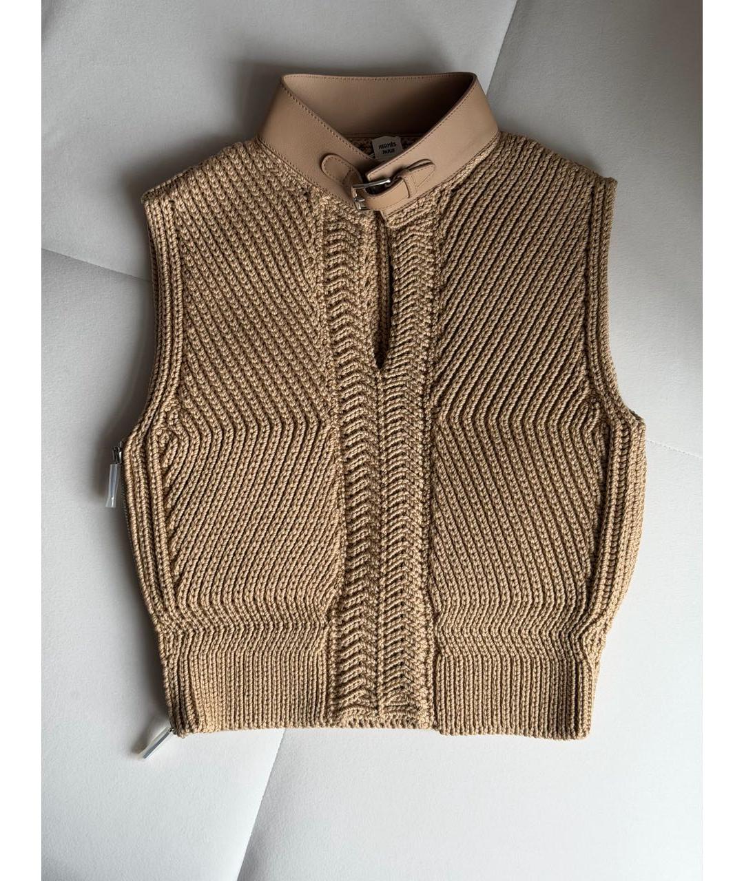 HERMES Бежевая хлопковая жилетка, фото 2