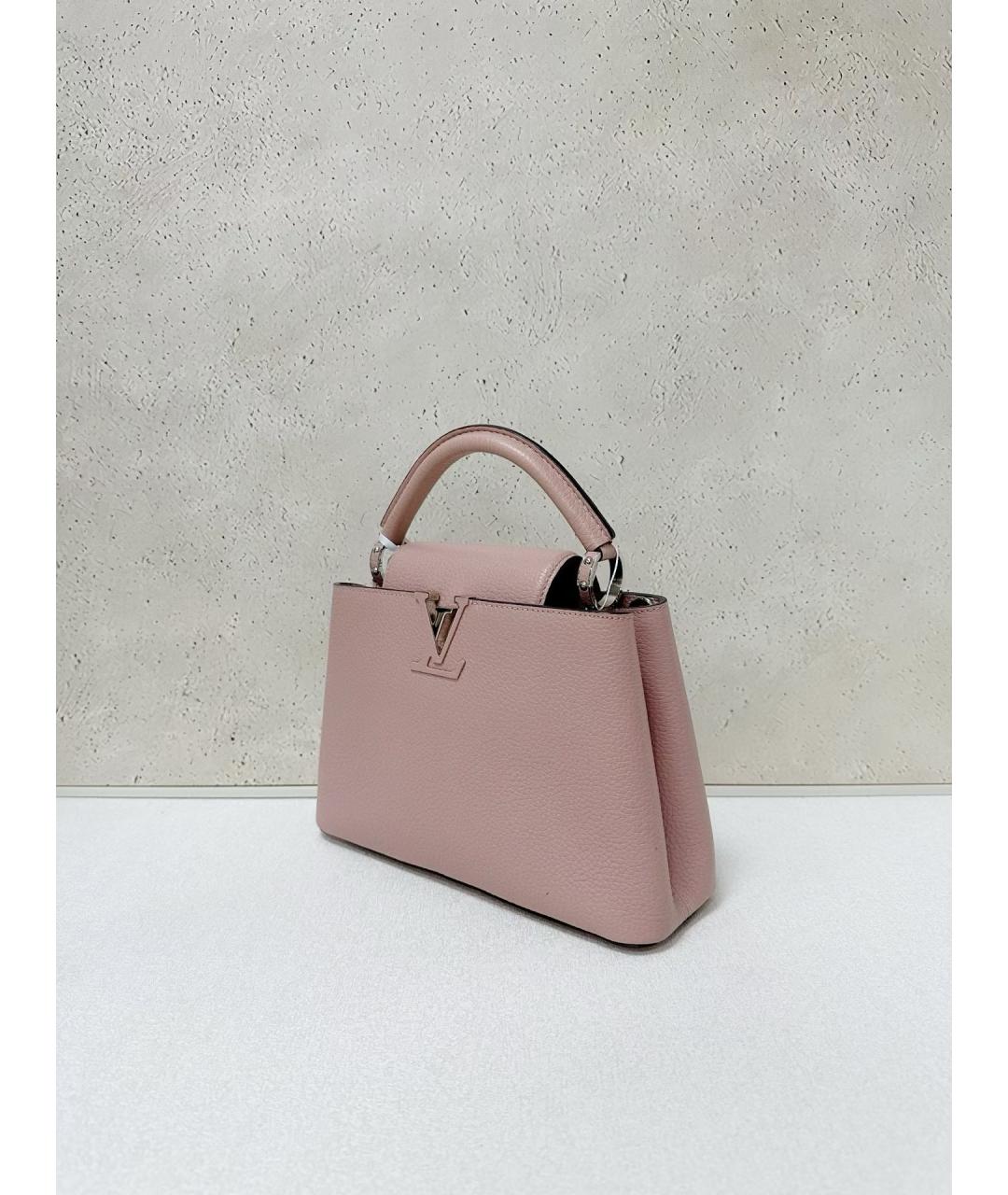 LOUIS VUITTON Розовая кожаная сумка с короткими ручками, фото 3