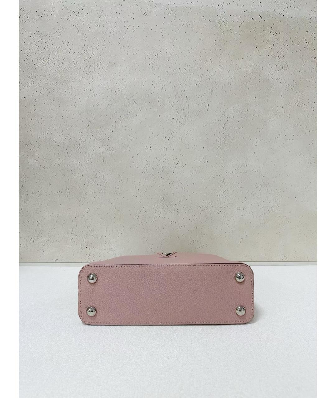 LOUIS VUITTON Розовая кожаная сумка с короткими ручками, фото 5