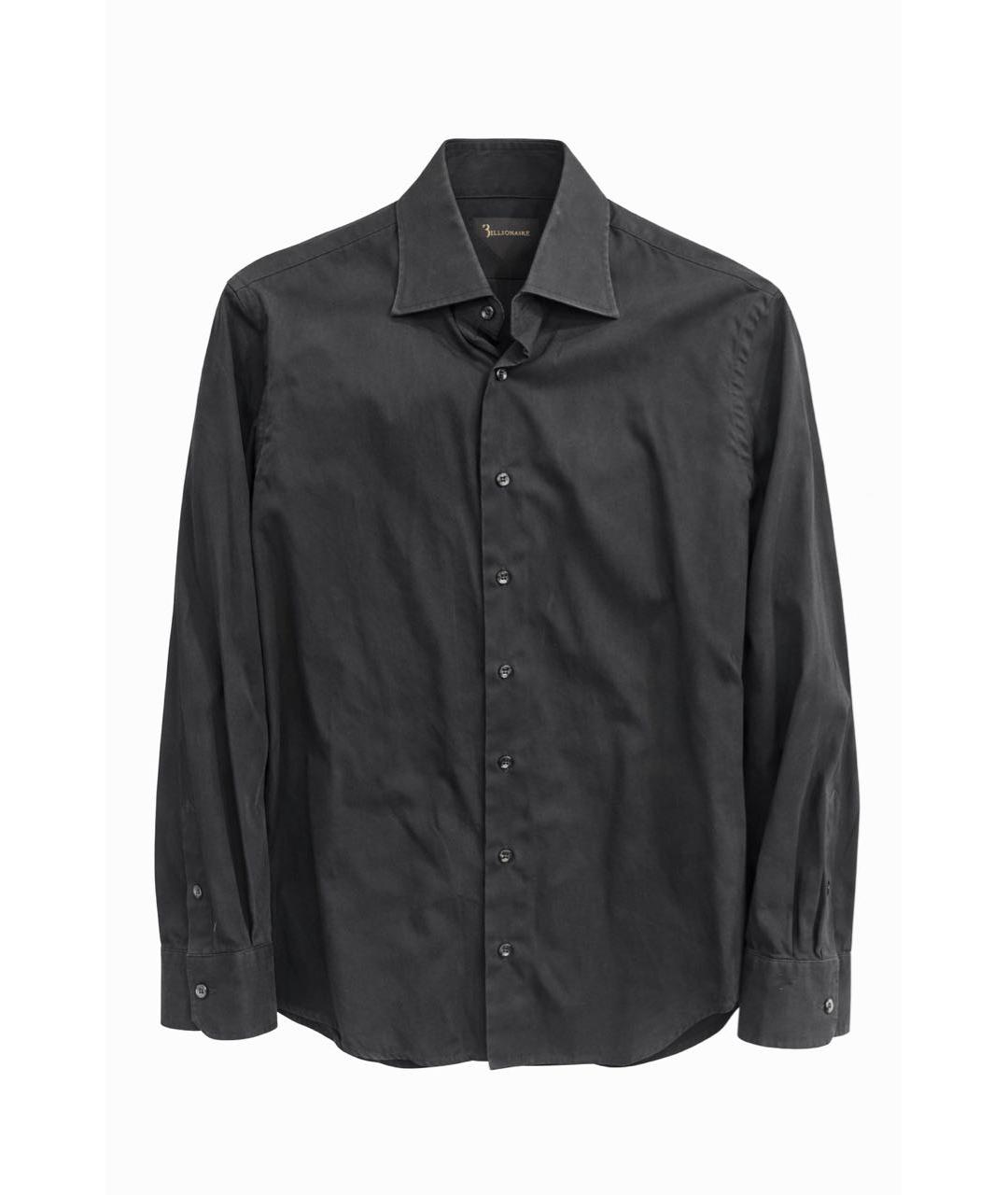 BILLIONAIRE Черная хлопковая кэжуал рубашка, фото 5