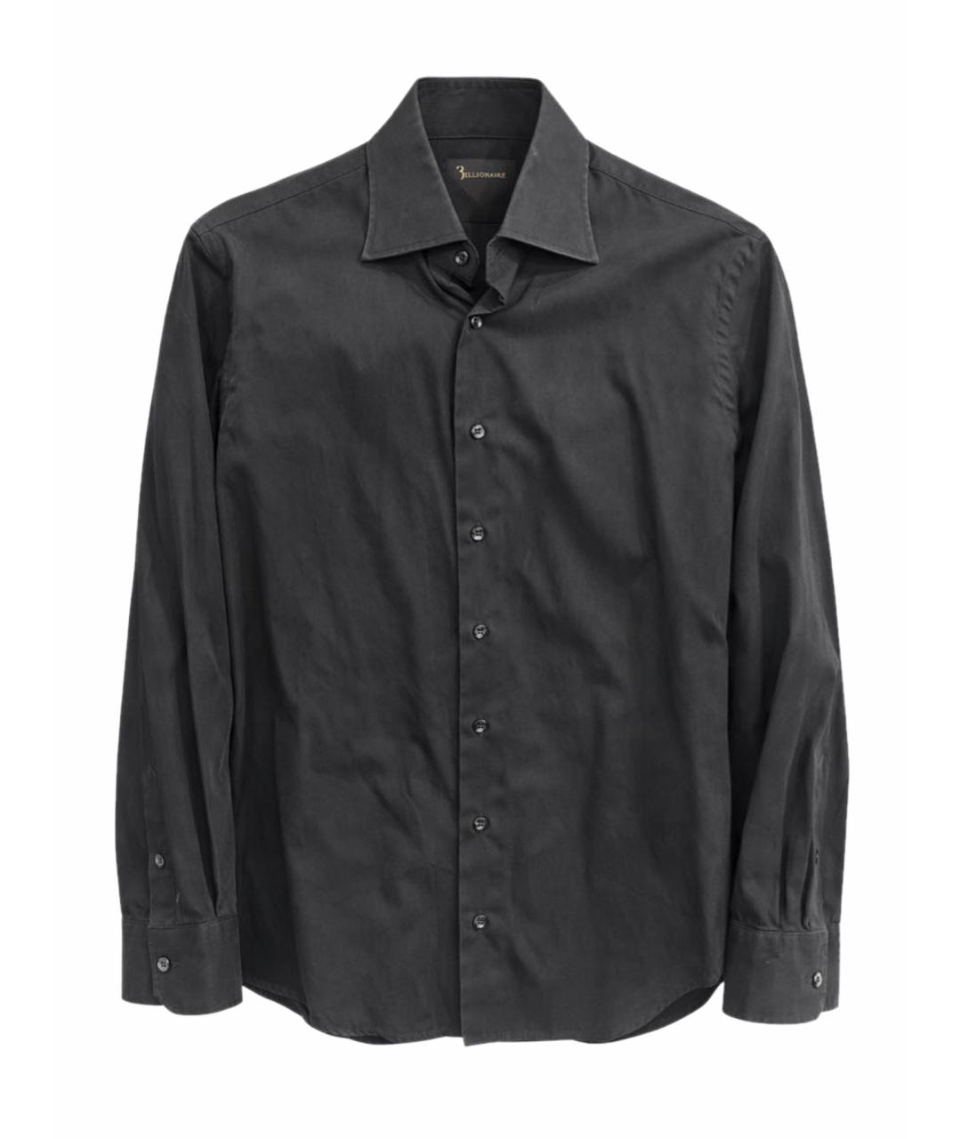 BILLIONAIRE Черная хлопковая кэжуал рубашка, фото 1