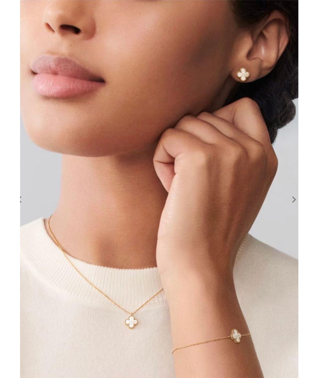 VAN CLEEF & ARPELS Белые серьги из желтого золота, фото 4