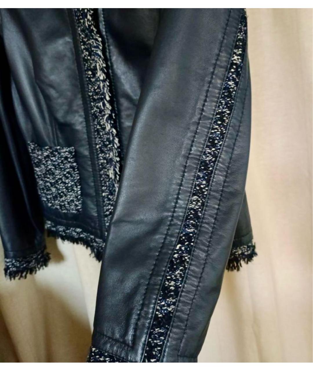 ESCADA Темно-синяя кожаная куртка, фото 5