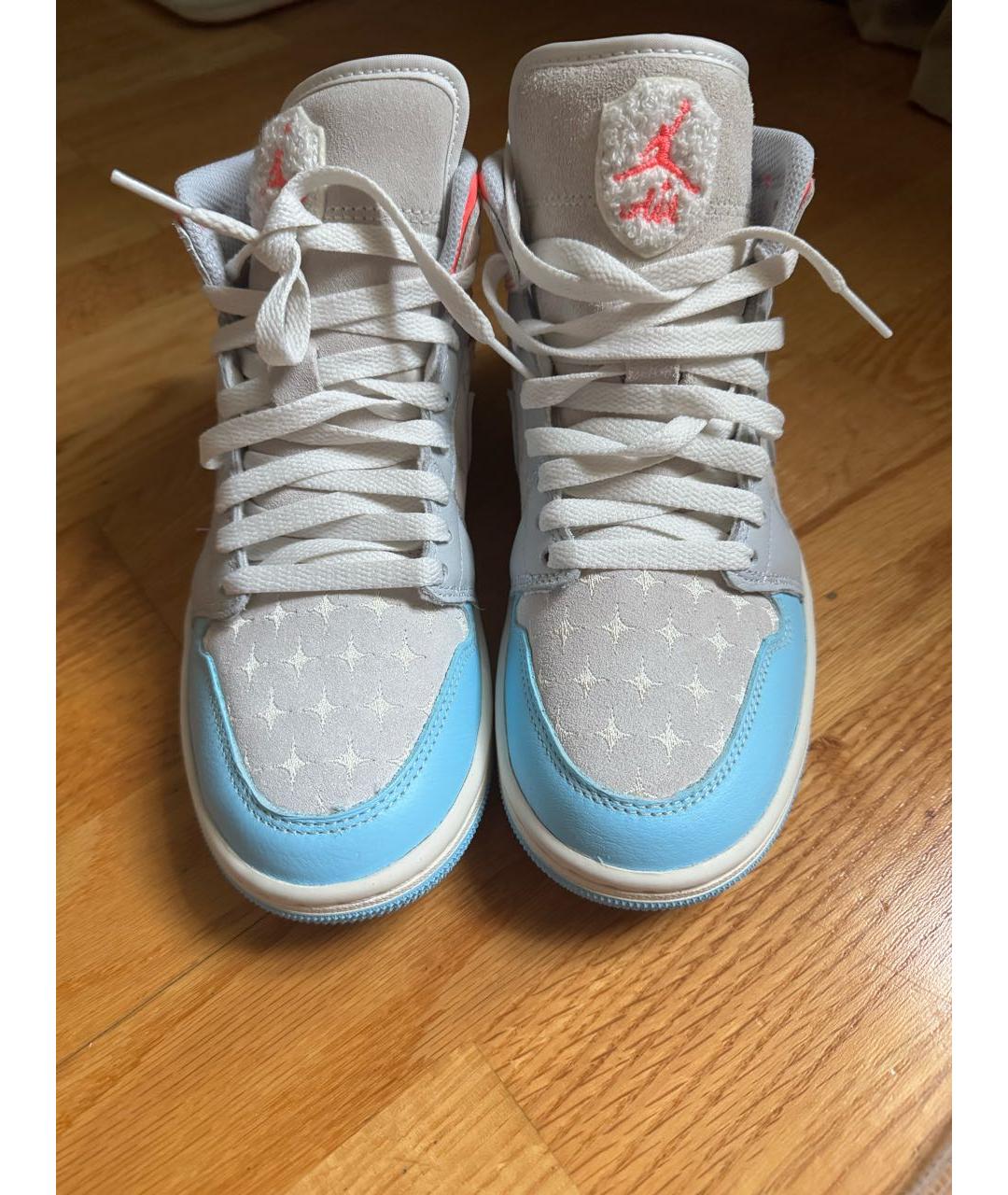 NIKE Голубые кожаные кроссовки, фото 3