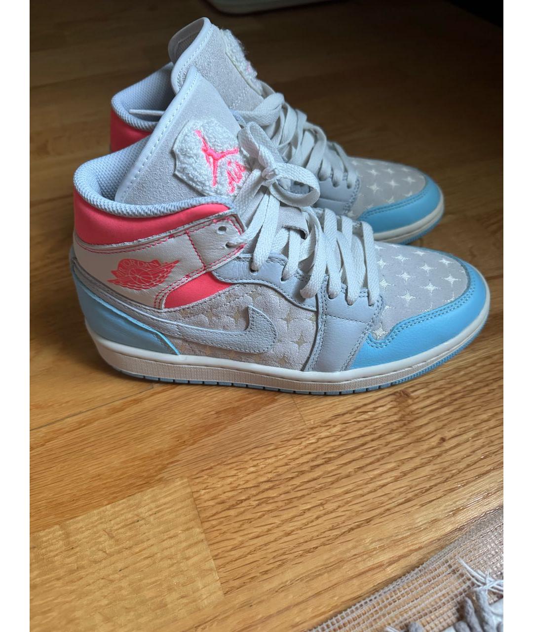 NIKE Голубые кожаные кроссовки, фото 6