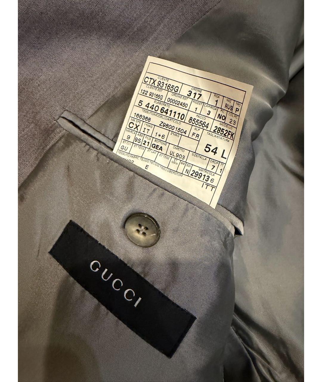 GUCCI Серый шерстяной пиджак, фото 5