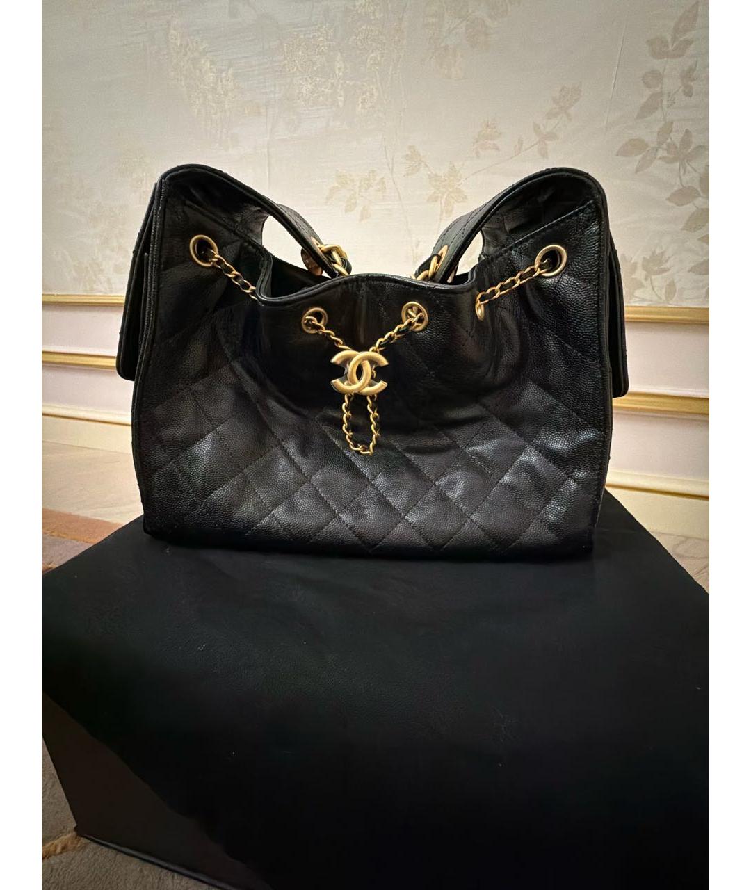 CHANEL Черная кожаная сумка через плечо, фото 5