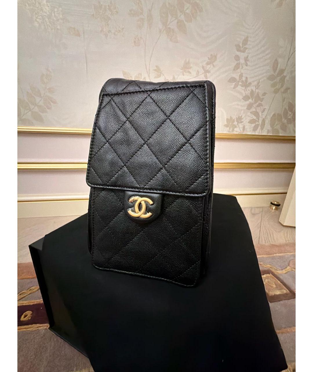 CHANEL Черная кожаная сумка через плечо, фото 2