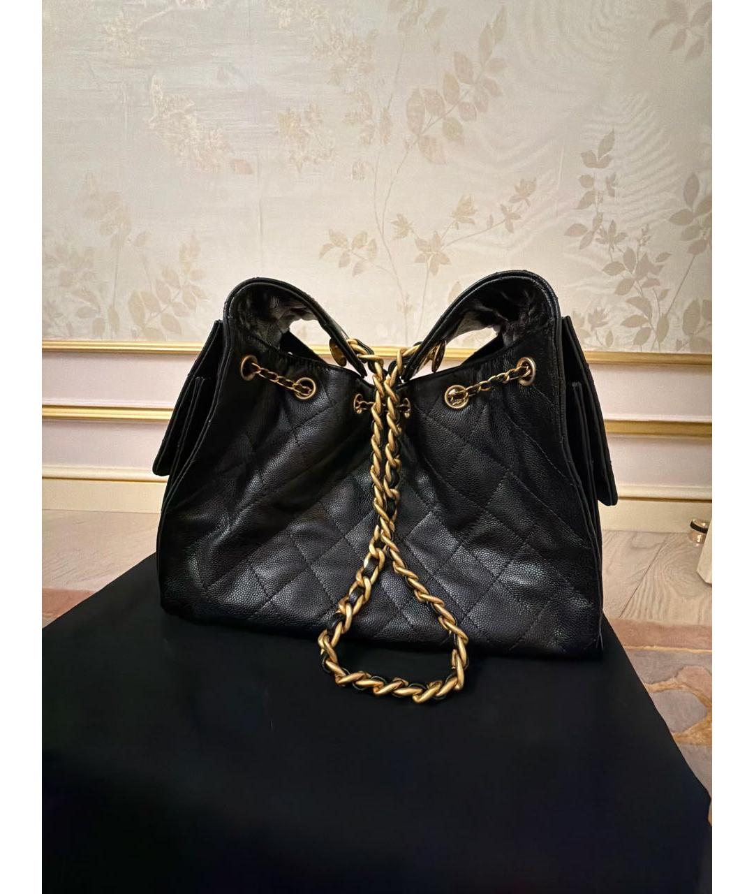 CHANEL Черная кожаная сумка через плечо, фото 3