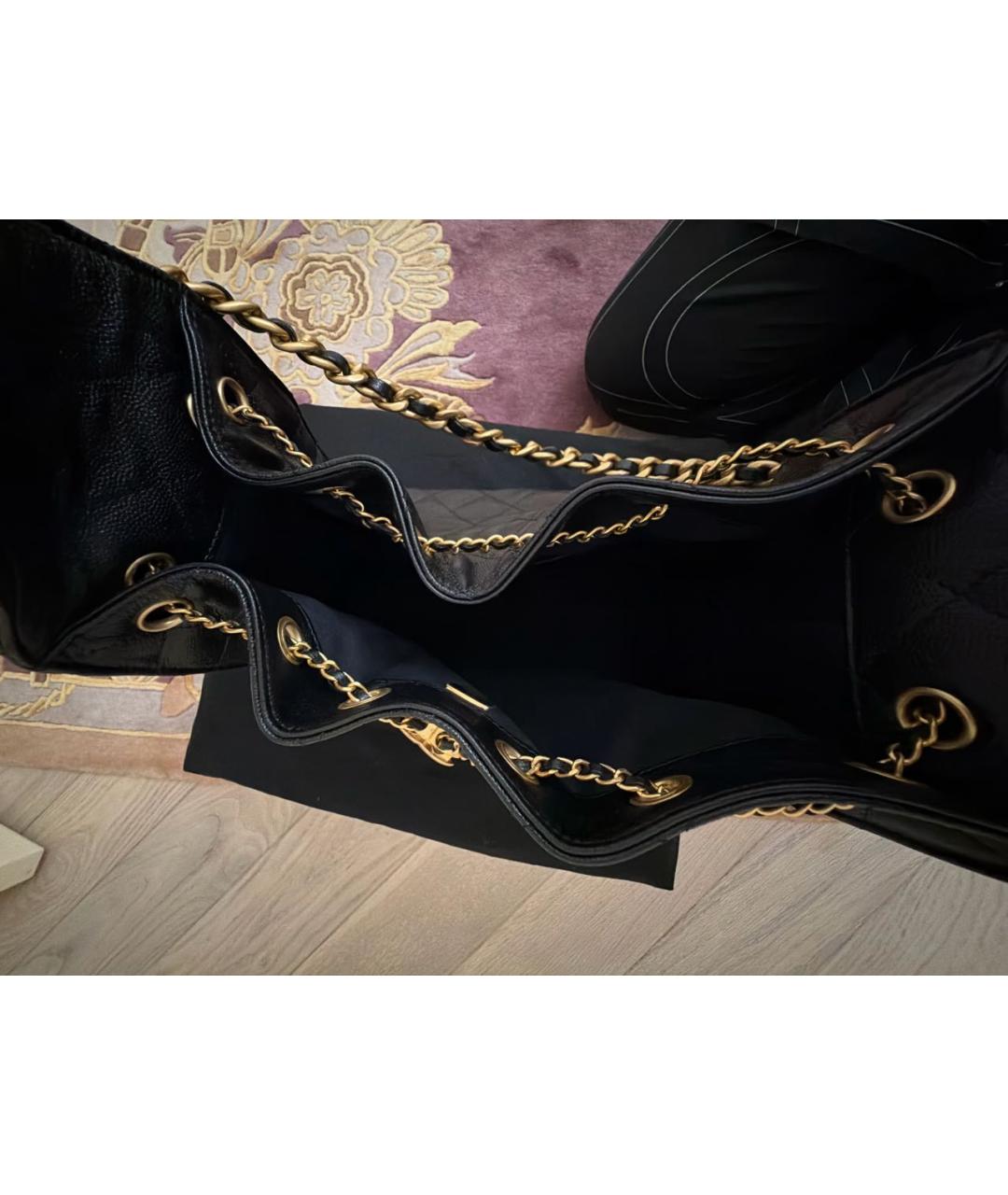 CHANEL Черная кожаная сумка через плечо, фото 4