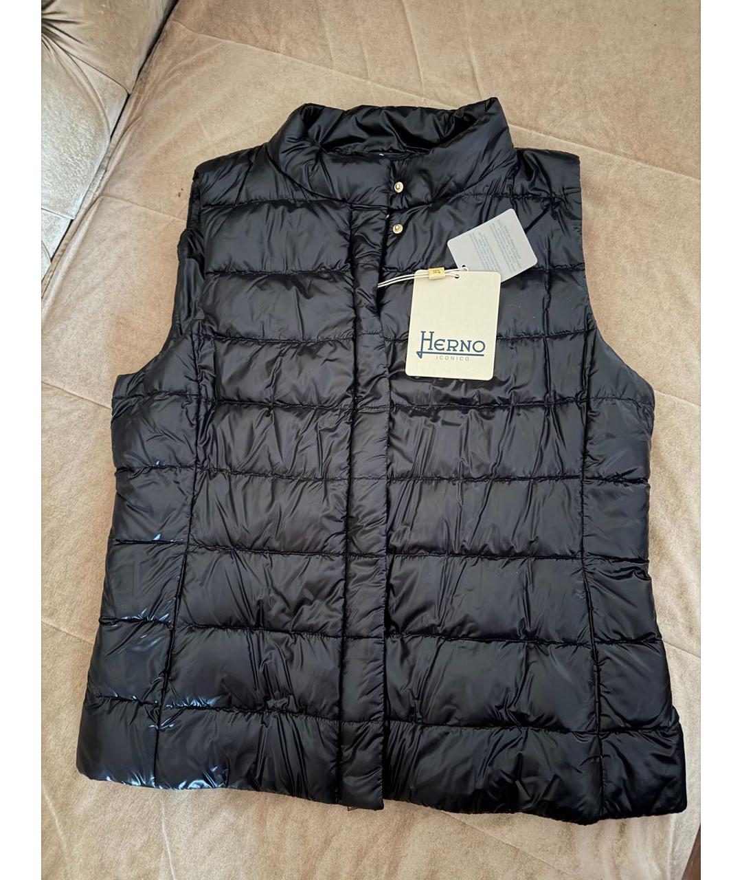 HERNO Черный жилет, фото 8