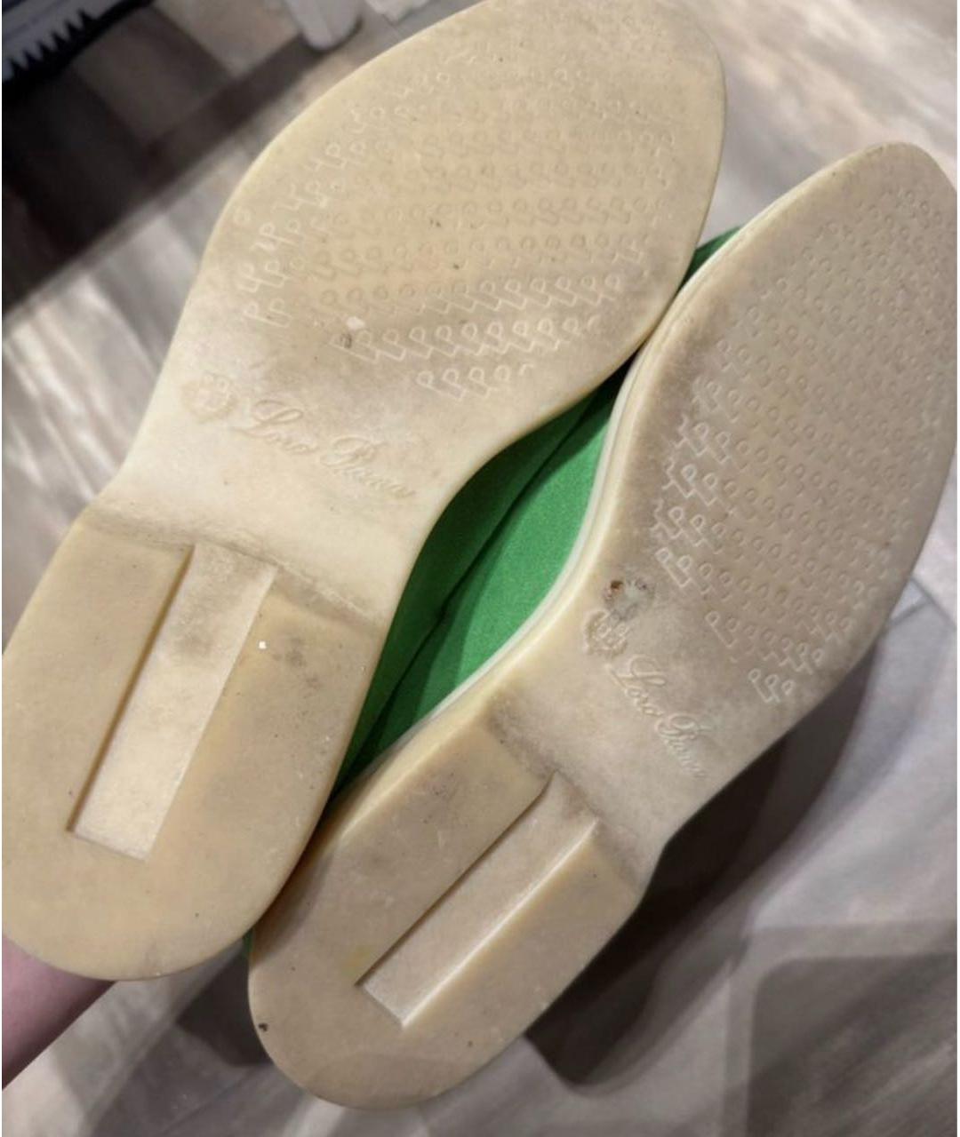 LORO PIANA Зеленые замшевые лоферы, фото 5