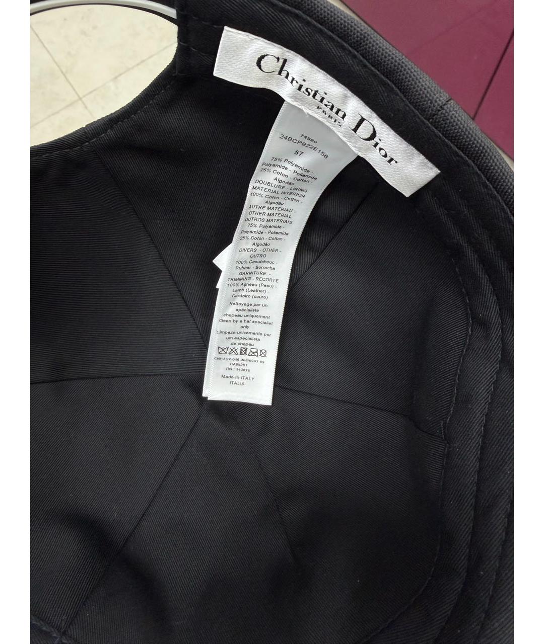 CHRISTIAN DIOR Черная хлопковая кепка, фото 6