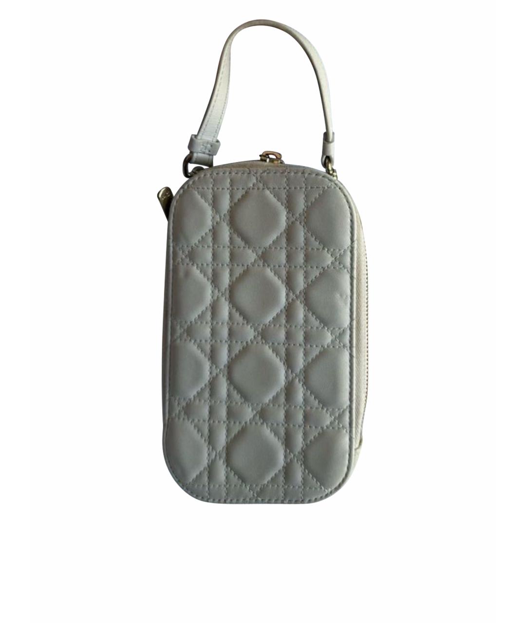 CHRISTIAN DIOR Белая кожаная сумка через плечо, фото 1