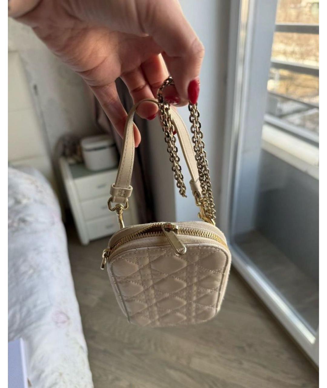 CHRISTIAN DIOR Белая кожаная сумка через плечо, фото 6