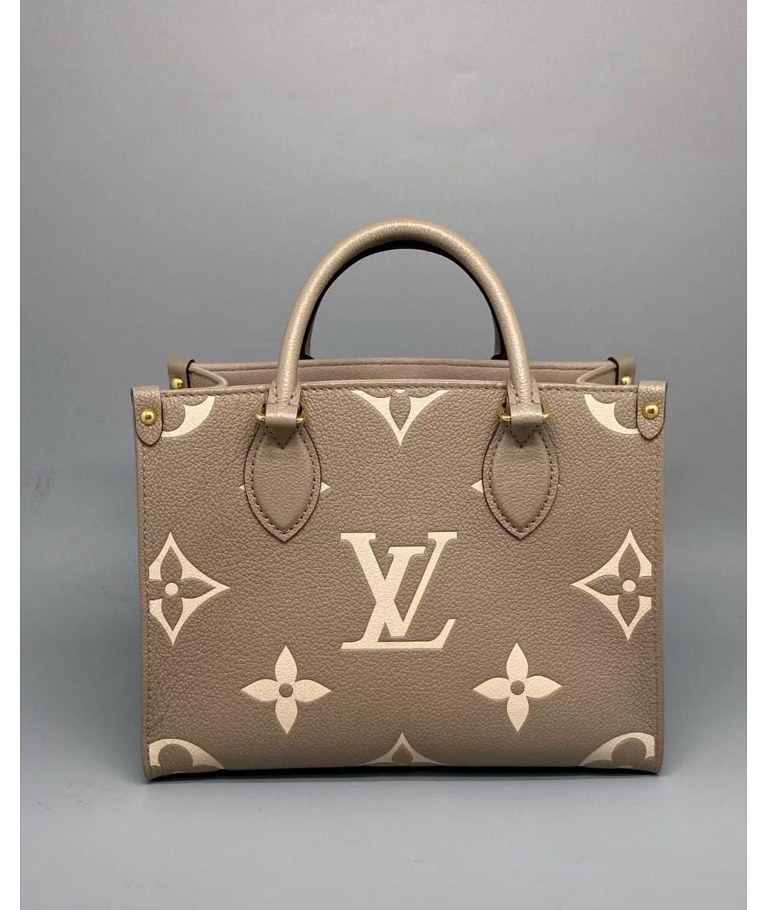 LOUIS VUITTON Бежевая кожаная сумка через плечо, фото 6