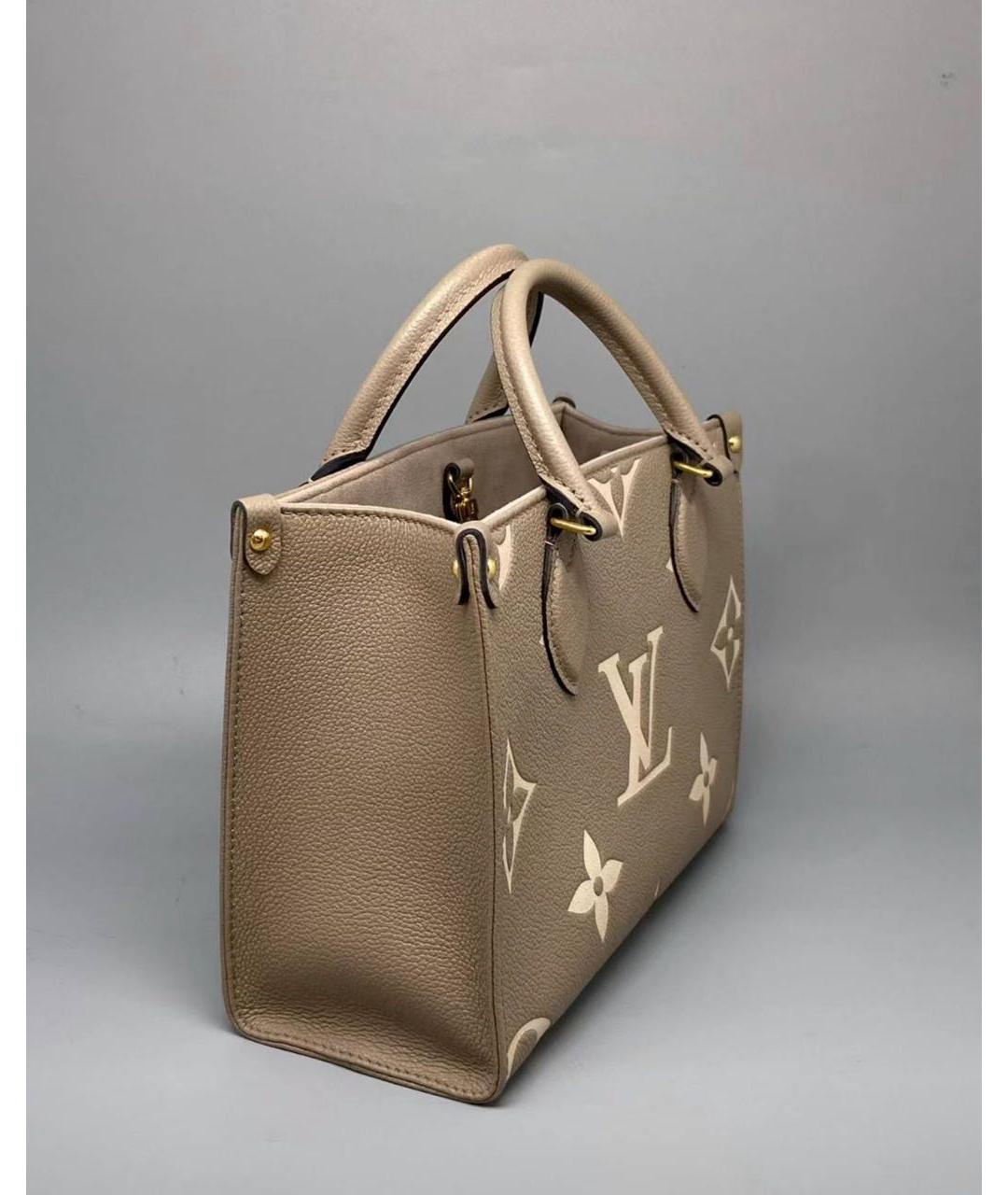 LOUIS VUITTON Бежевая кожаная сумка через плечо, фото 2