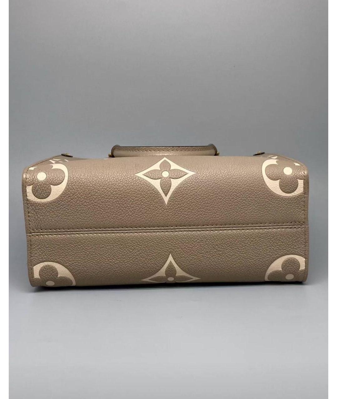 LOUIS VUITTON Бежевая кожаная сумка через плечо, фото 3