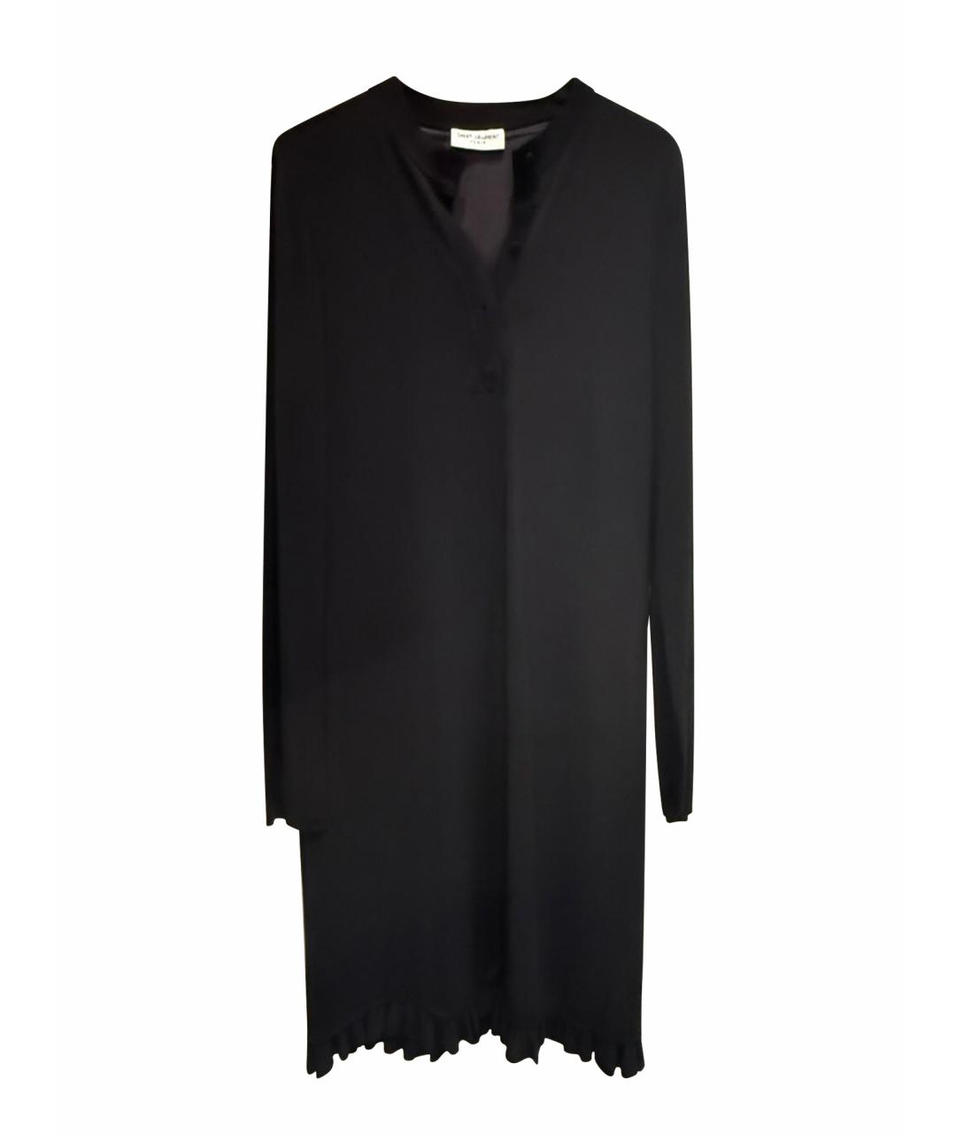 SAINT LAURENT Черное вискозное повседневное платье, фото 1