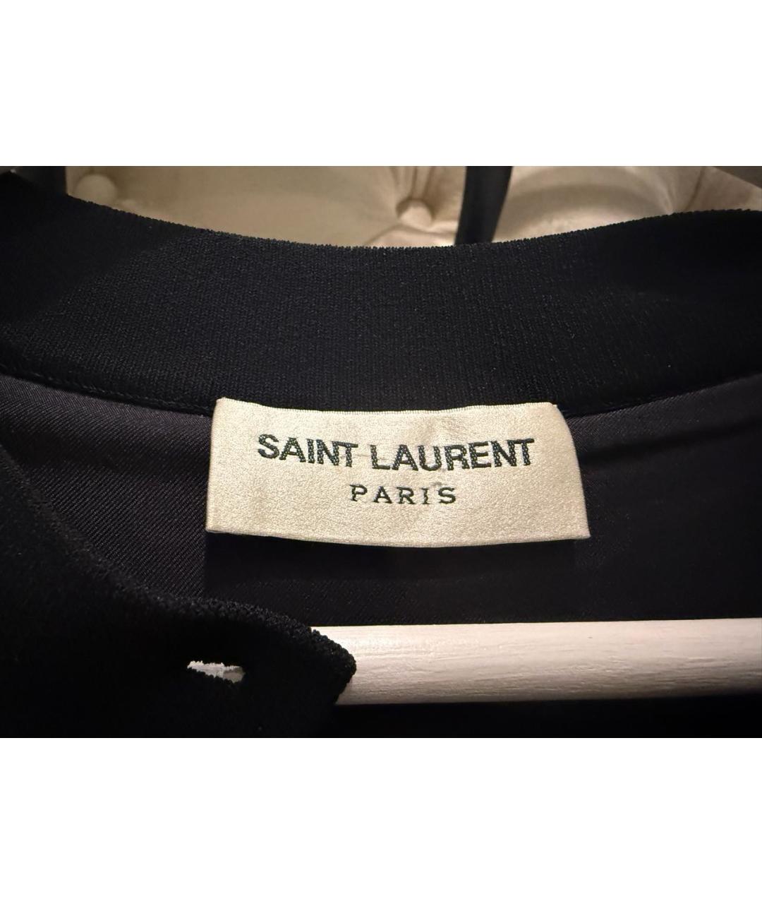 SAINT LAURENT Черное вискозное повседневное платье, фото 3
