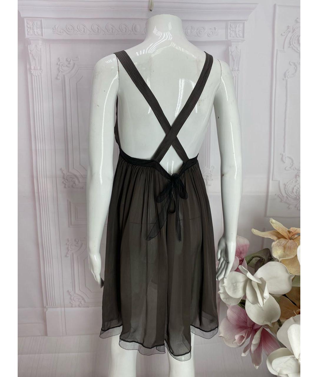 ROBERTO CAVALLI Коричневое шелковое платье, фото 6