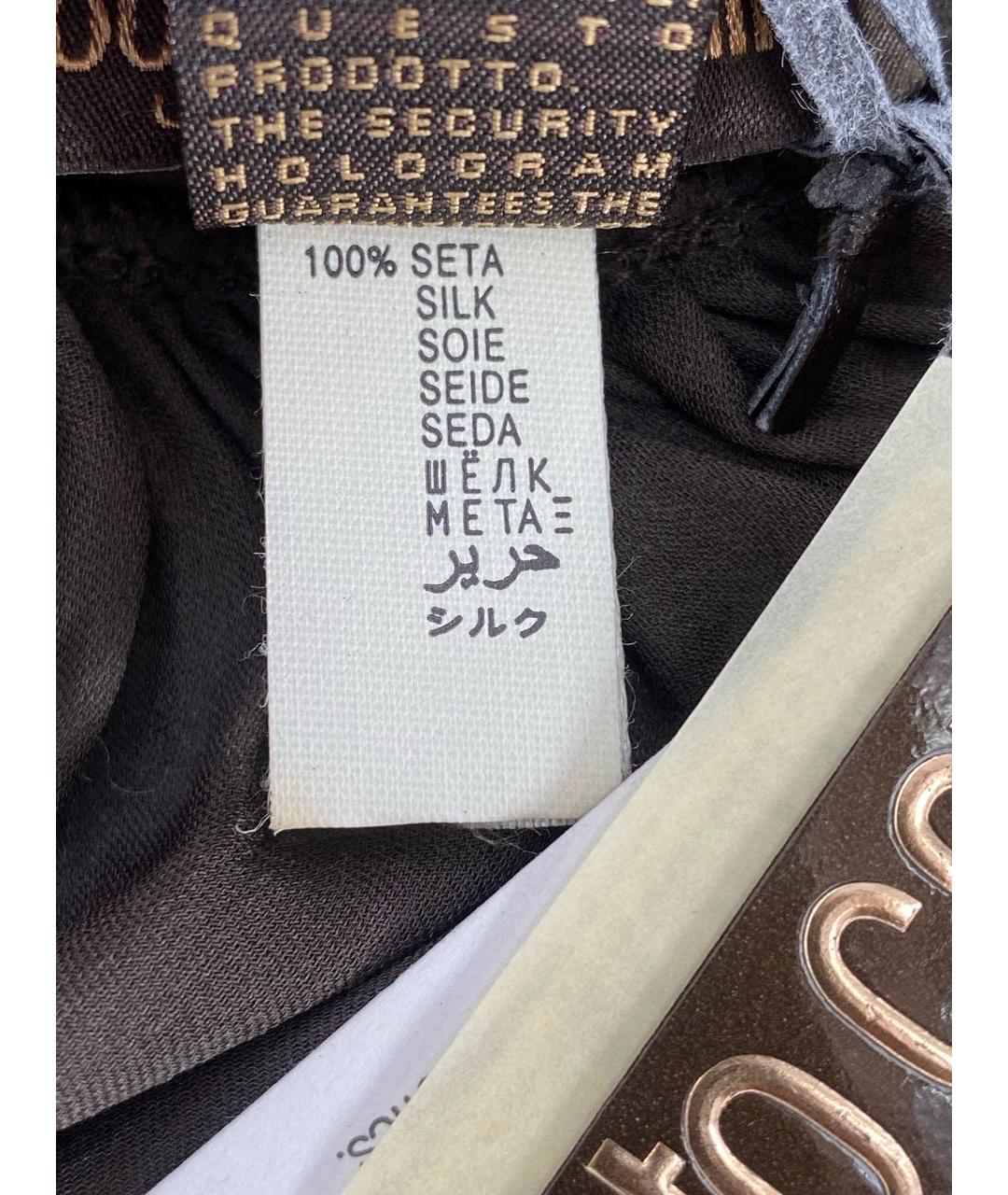 ROBERTO CAVALLI Коричневое шелковое платье, фото 7