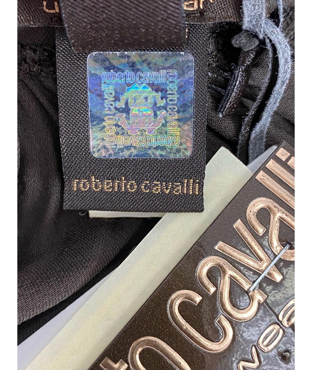 ROBERTO CAVALLI Коричневое шелковое платье, фото 8