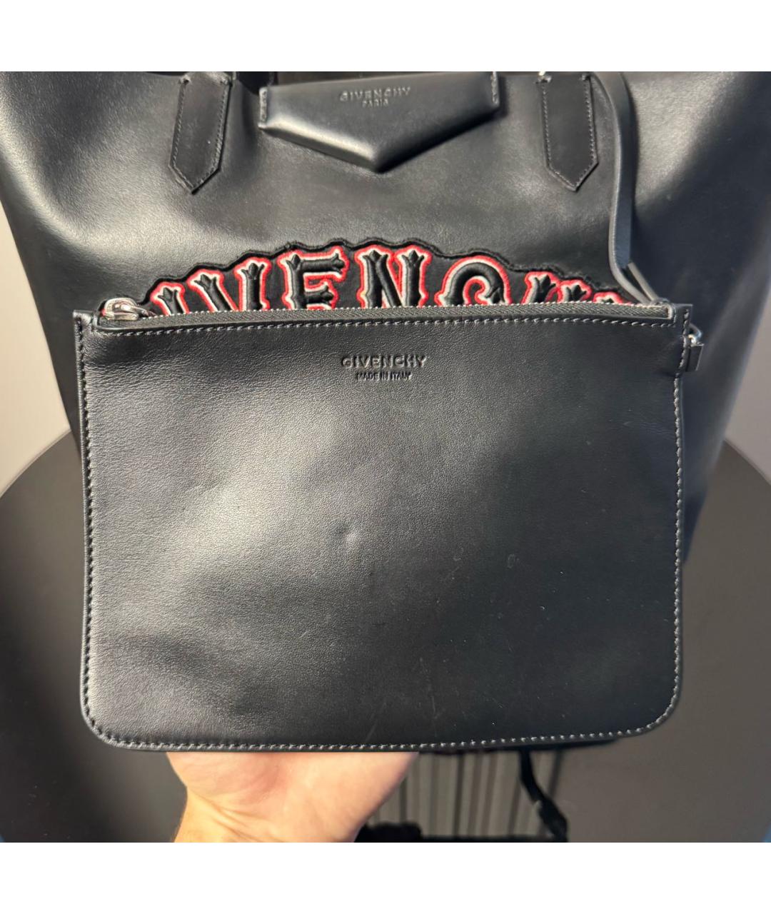 GIVENCHY Черная кожаная сумка тоут, фото 4