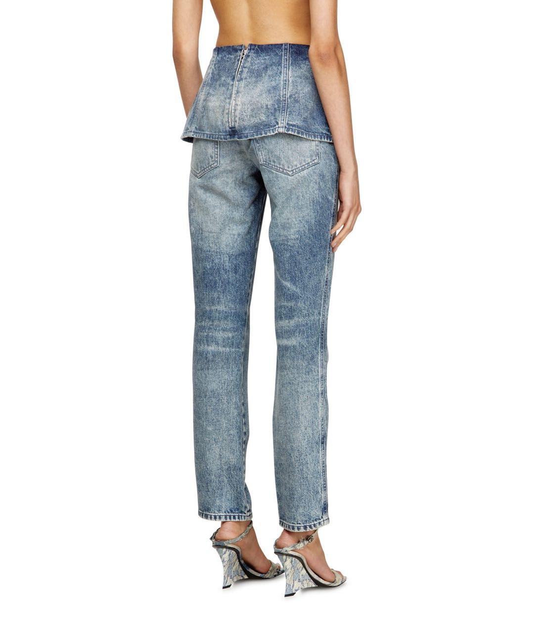 DIESEL Голубые хлопковые джинсы слим, фото 2