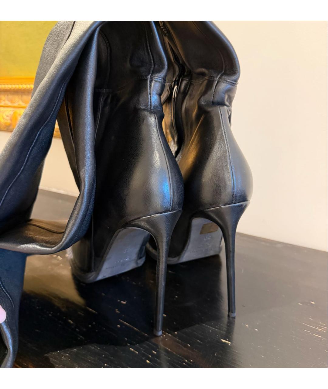 HAIDER ACKERMANN Черные кожаные ботфорты, фото 4