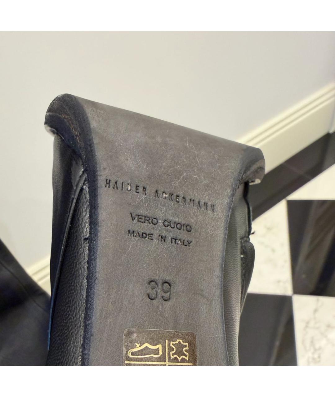 HAIDER ACKERMANN Черные кожаные ботфорты, фото 7