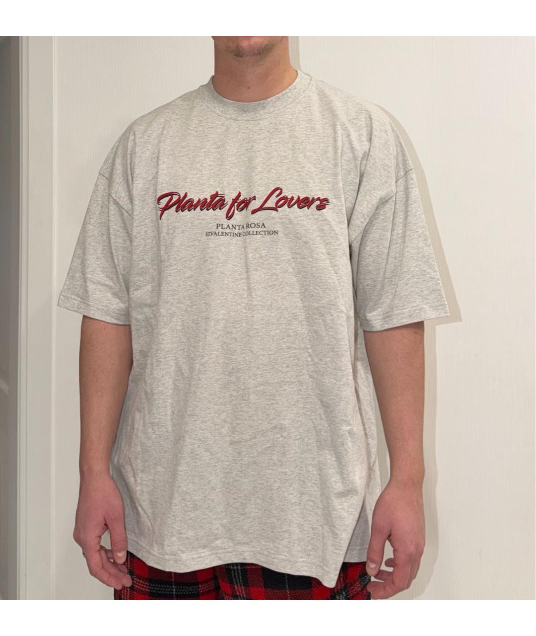PLANTA ROSA Серая хлопковая футболка, фото 4