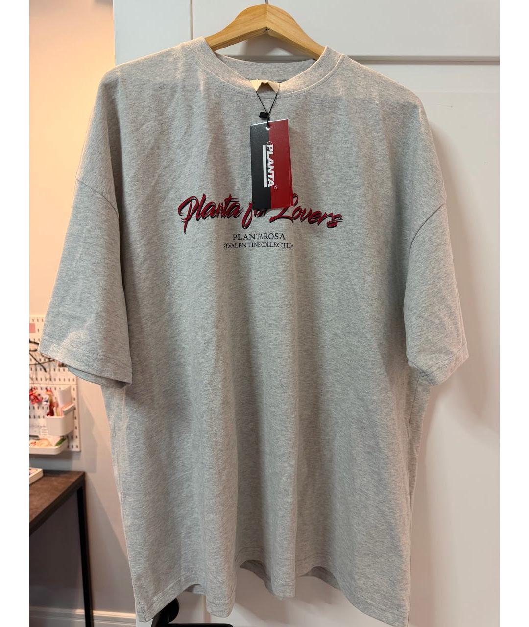 PLANTA ROSA Серая хлопковая футболка, фото 6