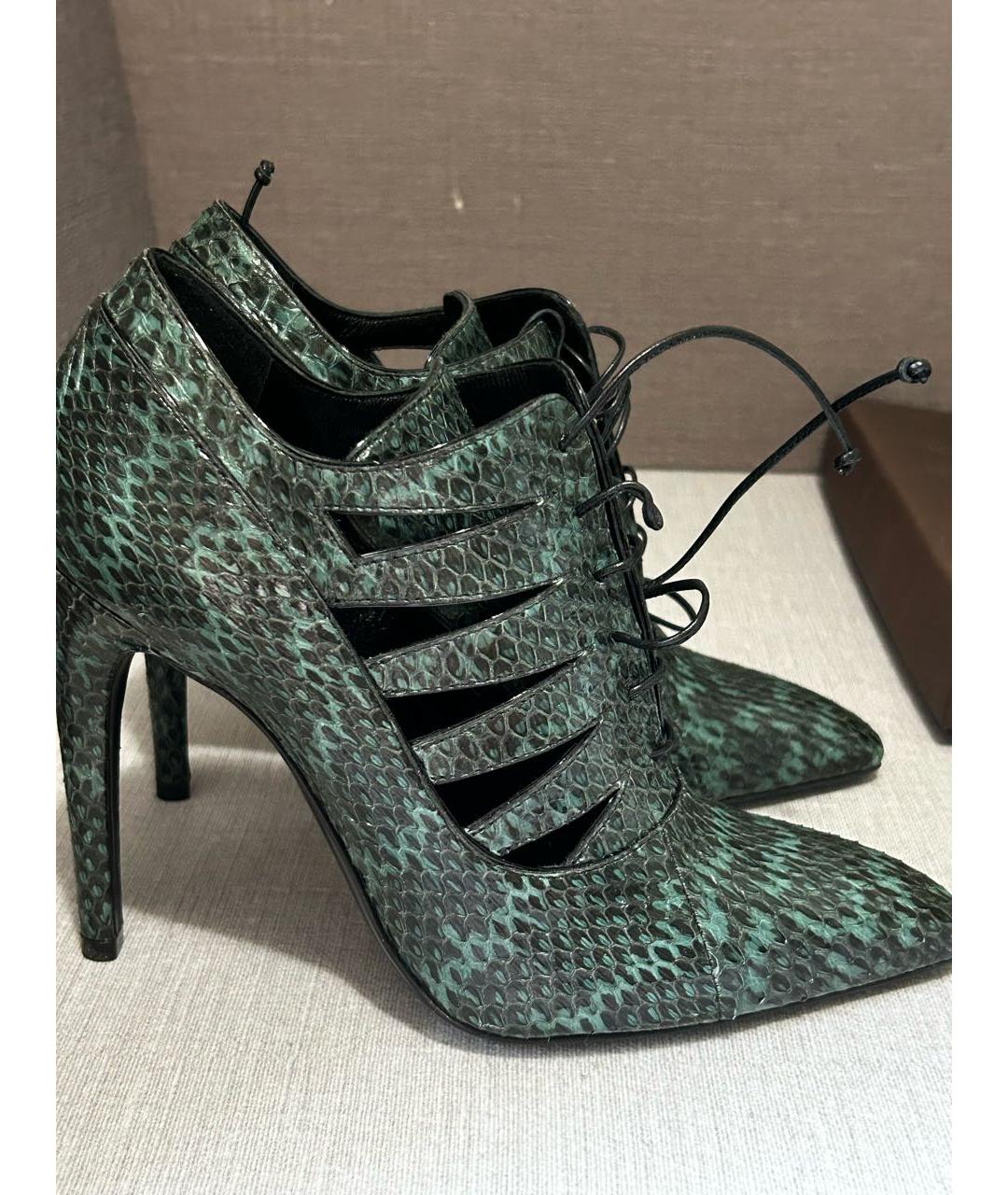 BOTTEGA VENETA Зеленые кожаные ботильоны, фото 8