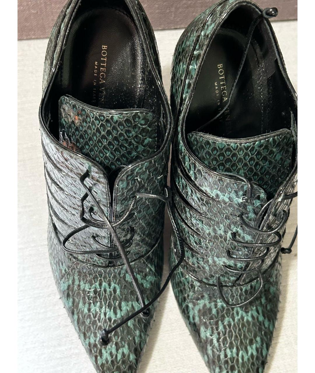 BOTTEGA VENETA Зеленые кожаные ботильоны, фото 3