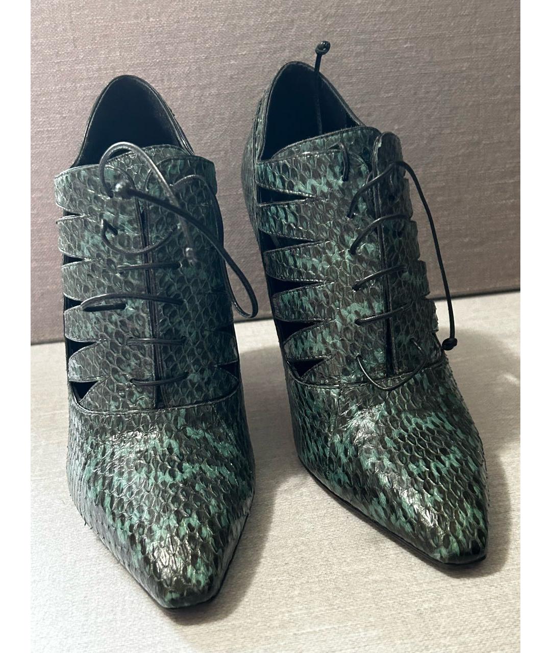 BOTTEGA VENETA Зеленые кожаные ботильоны, фото 2