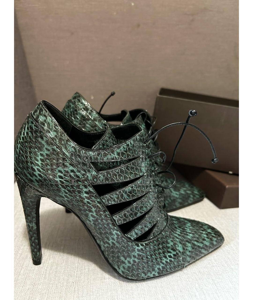 BOTTEGA VENETA Зеленые кожаные ботильоны, фото 5