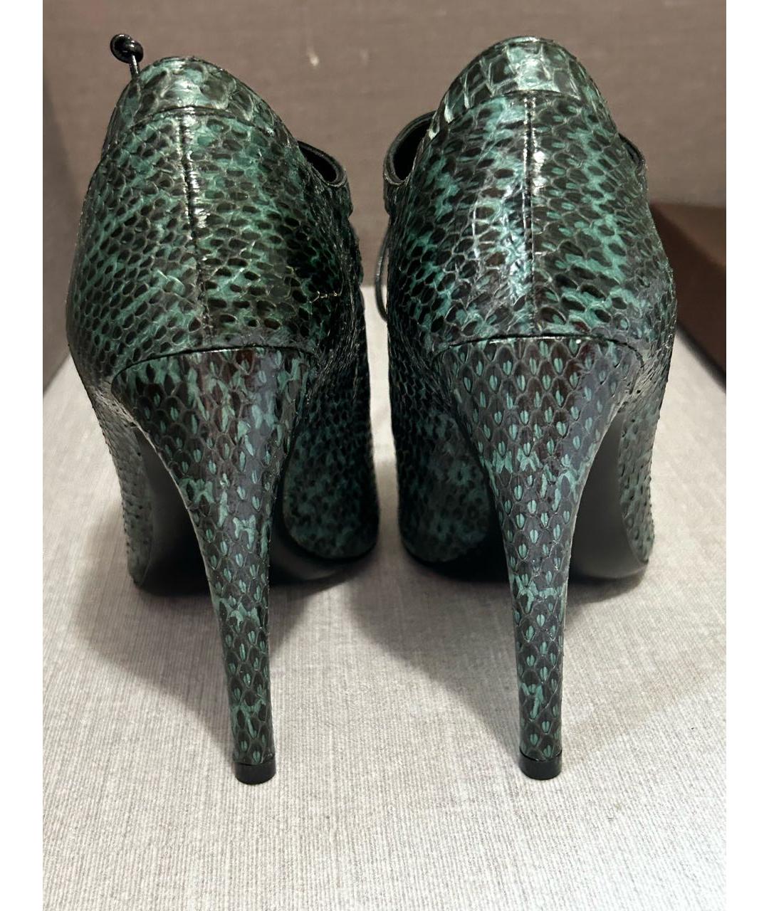 BOTTEGA VENETA Зеленые кожаные ботильоны, фото 4