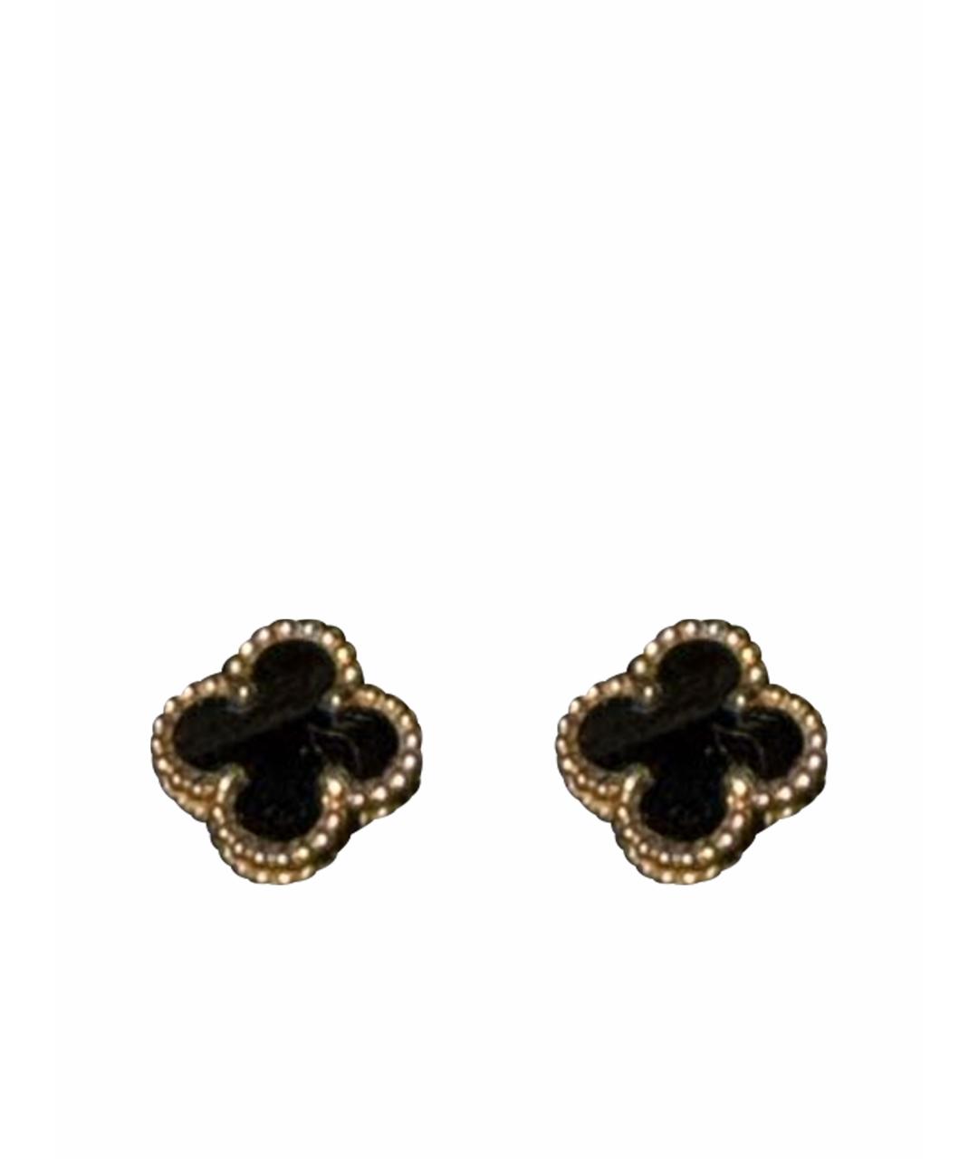 VAN CLEEF & ARPELS Черные серьги из желтого золота, фото 1
