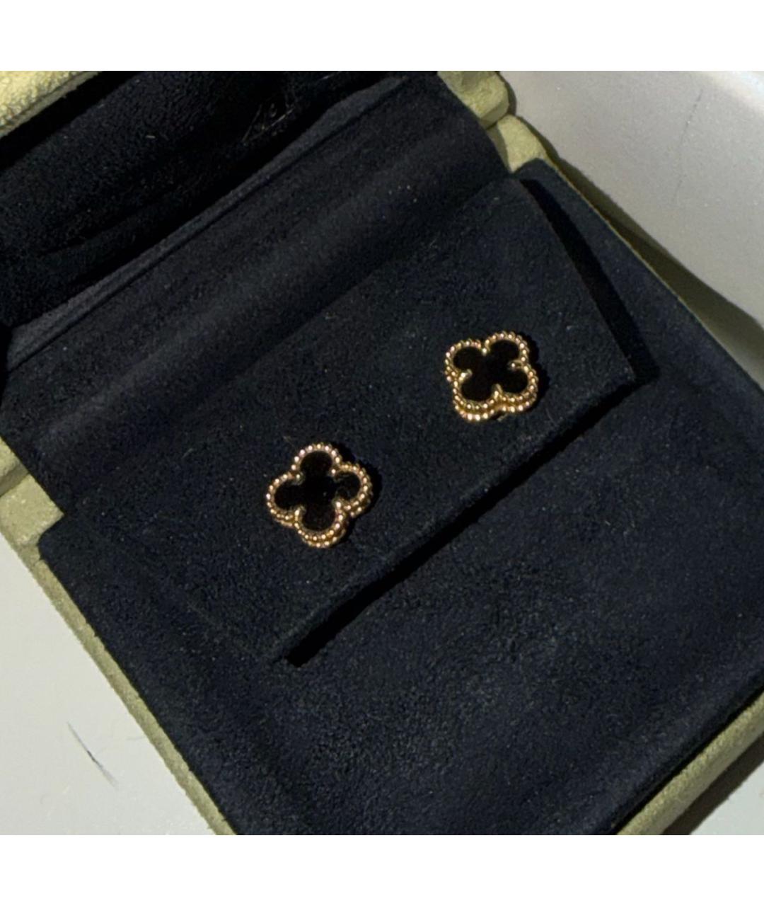 VAN CLEEF & ARPELS Черные серьги из желтого золота, фото 2
