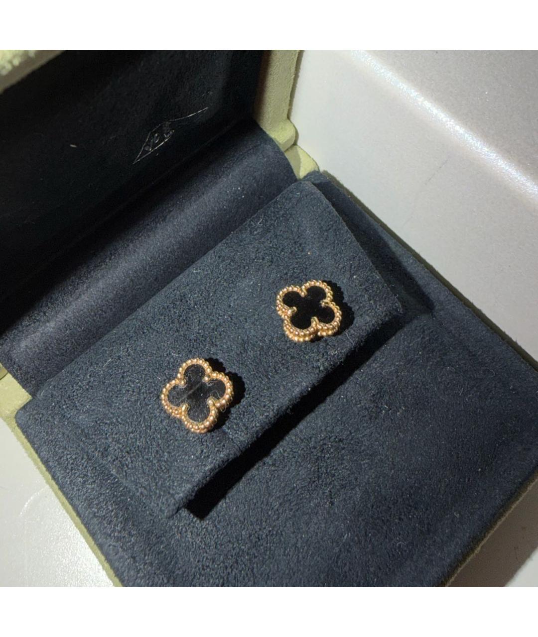 VAN CLEEF & ARPELS Черные серьги из желтого золота, фото 3