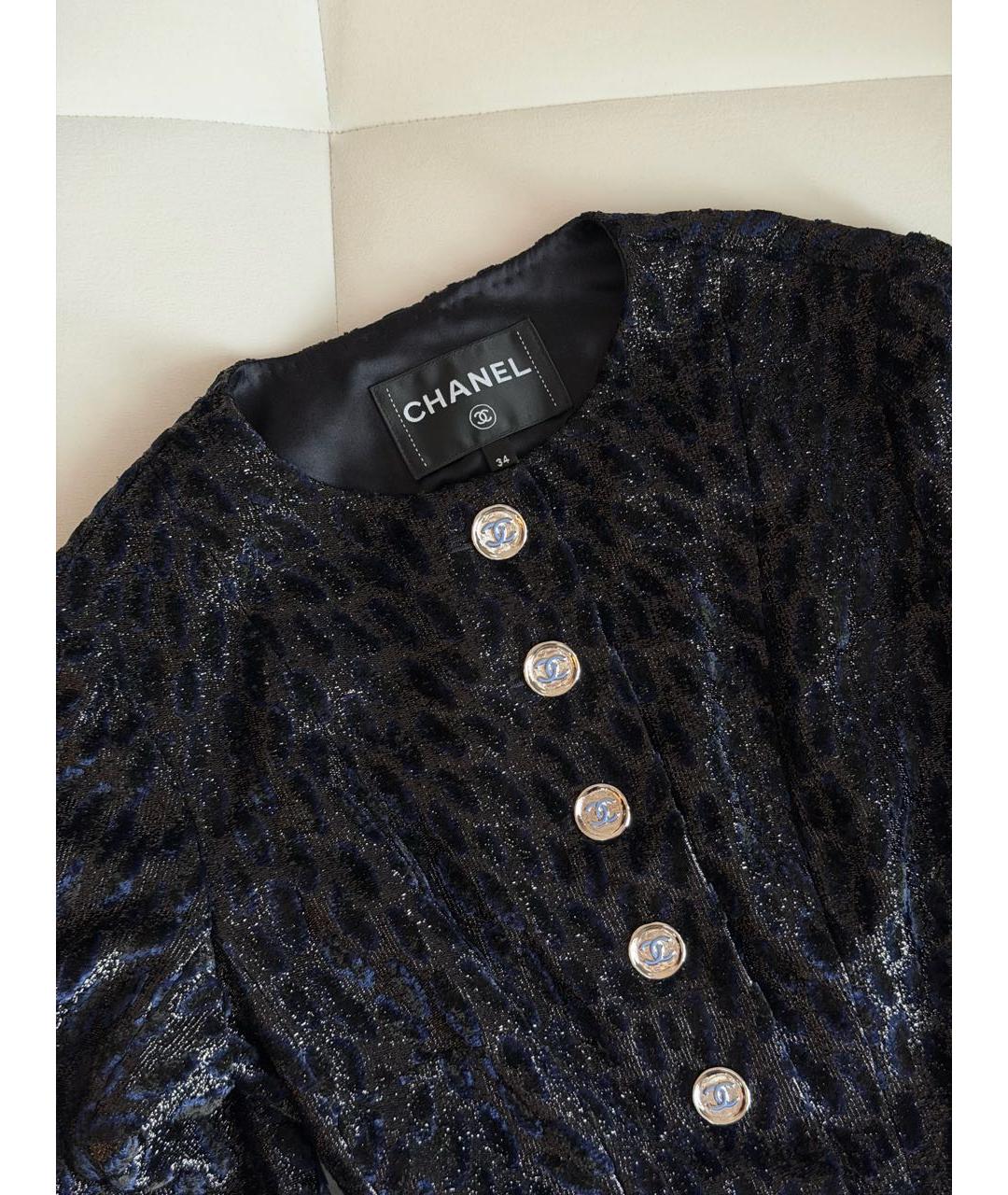 CHANEL Темно-синий вискозный костюм с брюками, фото 7
